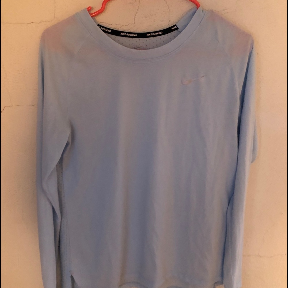 NIKE DRY FIT LONGSLEEVE BLUE SHIRT
